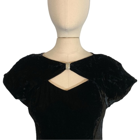 Vintage Jessica Howard Velvet Midi Dress Size Medium - Picture 5 of 9